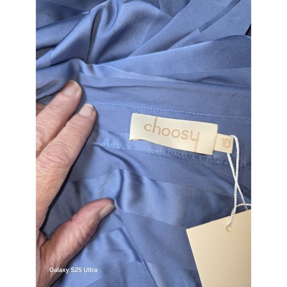 NWT Choosy Lafayette Jumpsuit Slate Blue 10 Office Date Night Glam Club - Picture 2 of 7